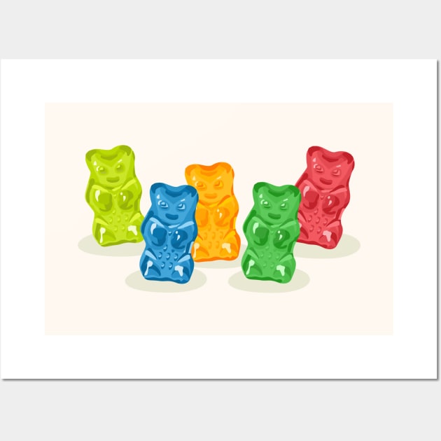 Gummy Bears Gang Wall Art by XOOXOO